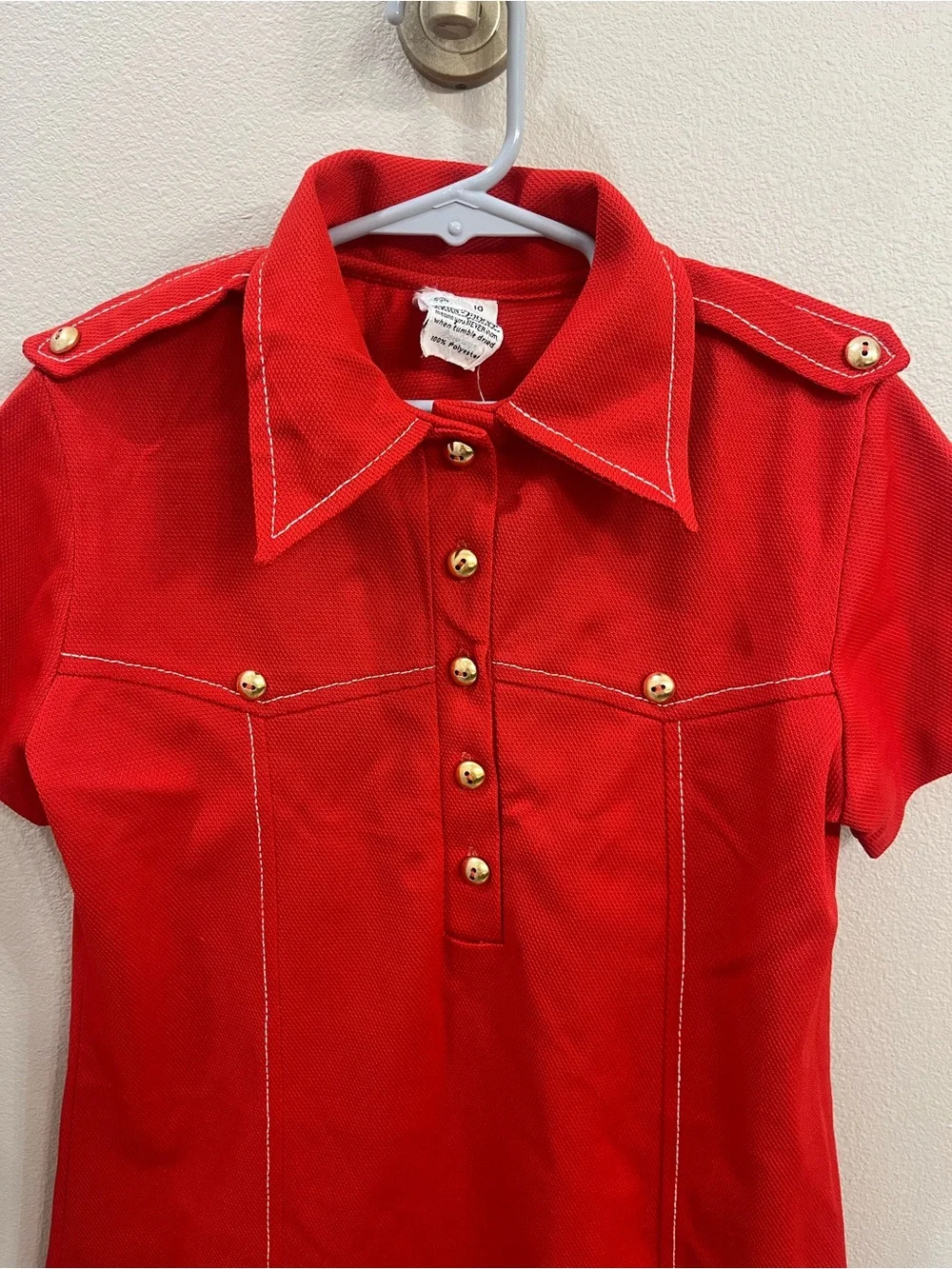 Vtg Carol Evans for Penney's Girls Penn Prest Poly Dress Size 10 Easy Care